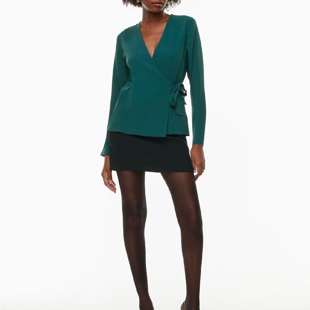Babaton Angeleno green wrap blouse small new